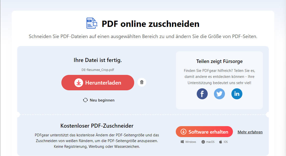Skaliertes PDF herunterladen
