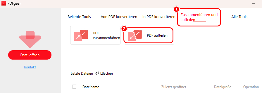 PDF-Datei auf PDFgear hochladen