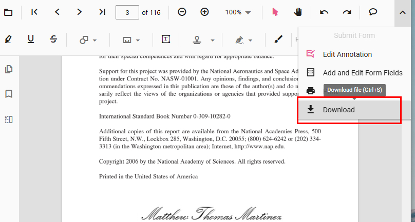 Signierte PDF herunterladen