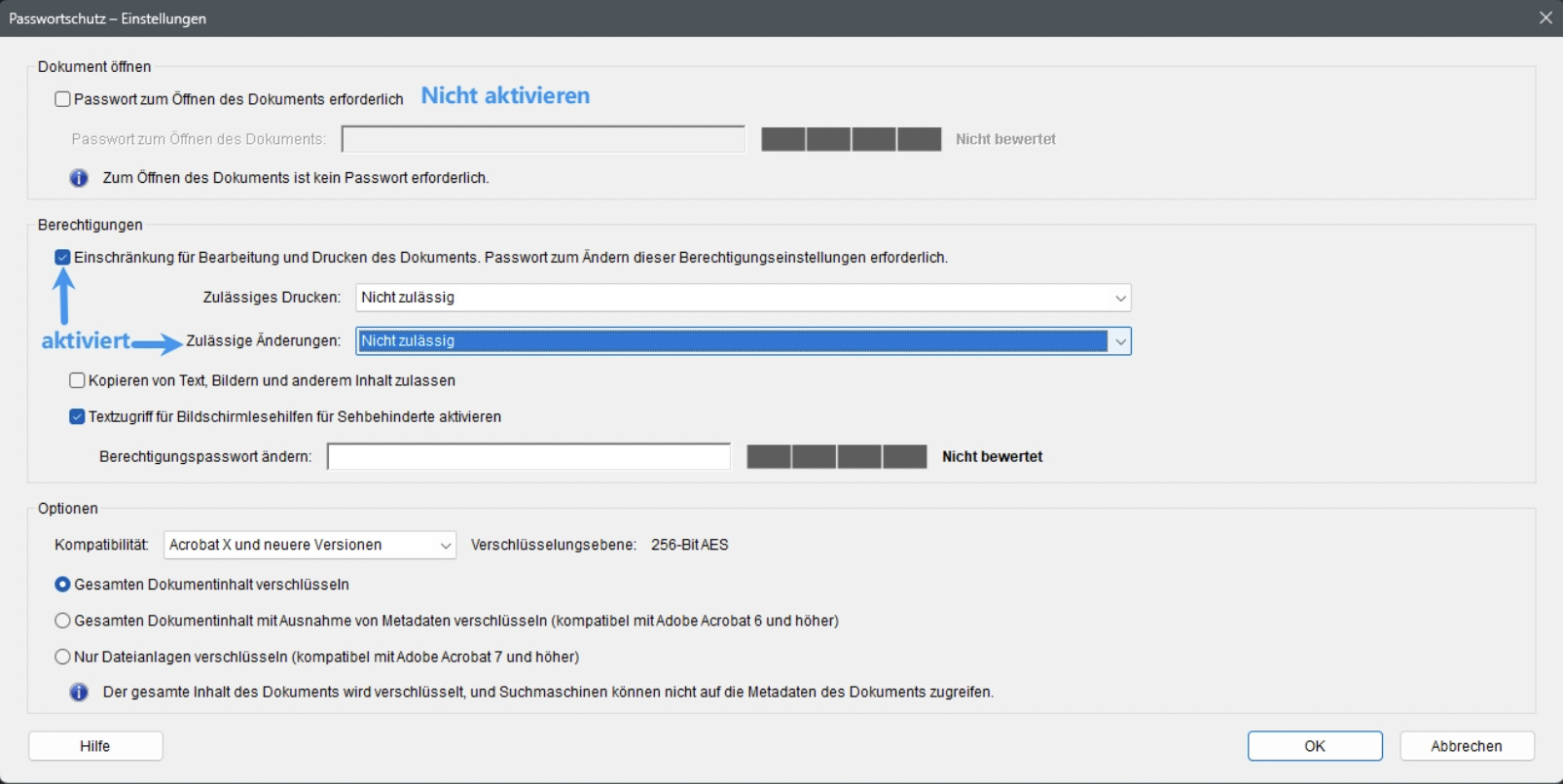 Einstellungen anpassen