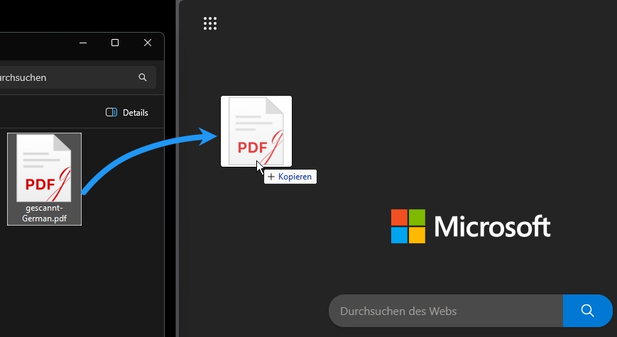 PDFs durch Ziehen & Ablegen öffnen