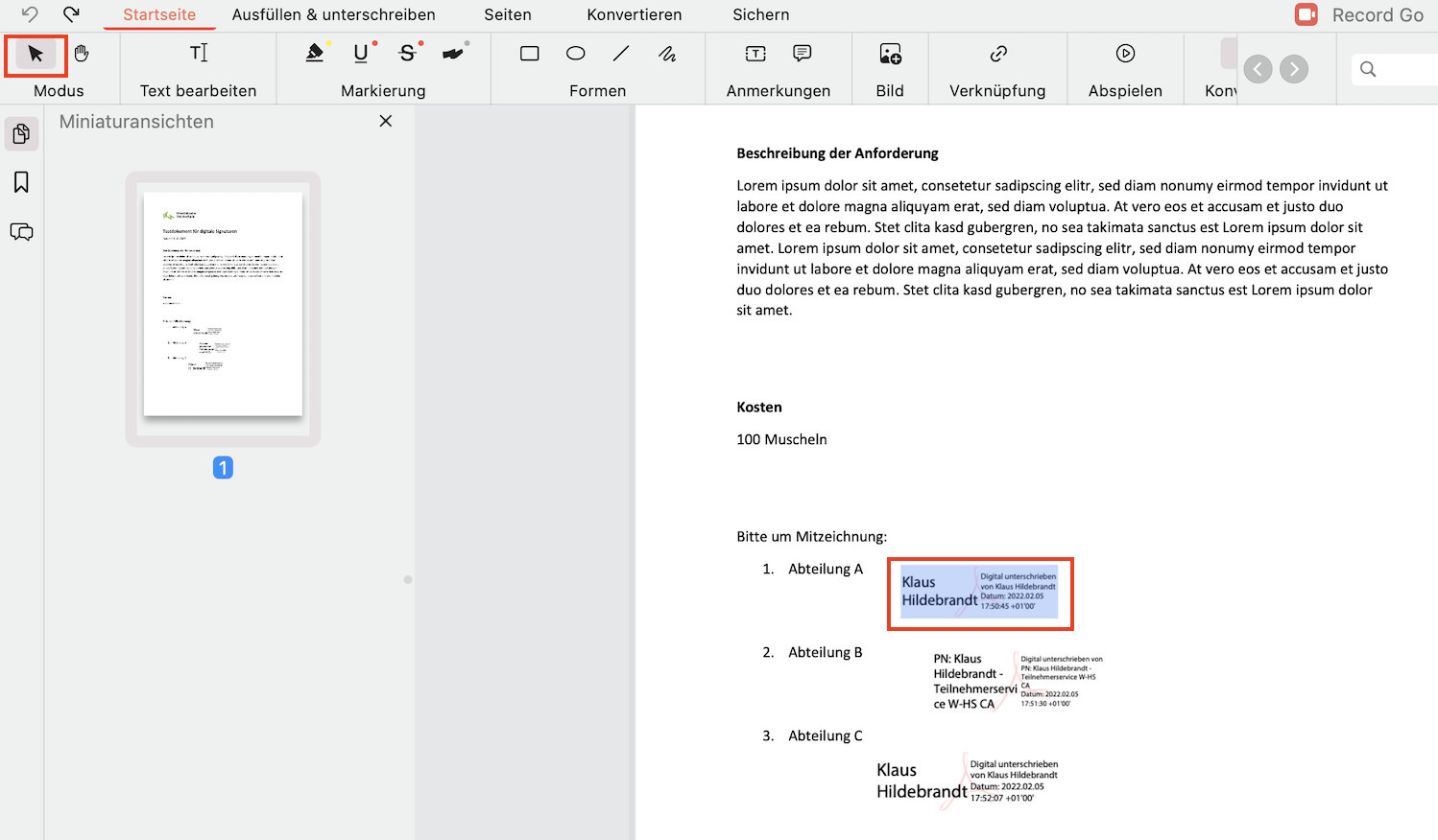 PDF-Unterschrift entfernen 