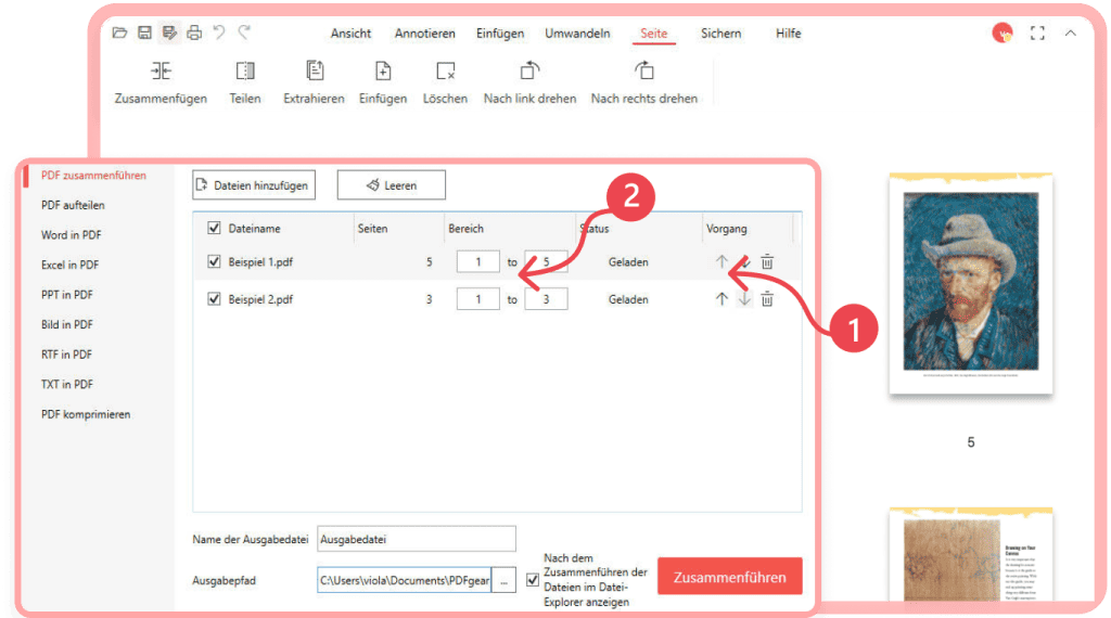 pdf zusammenfügen windows