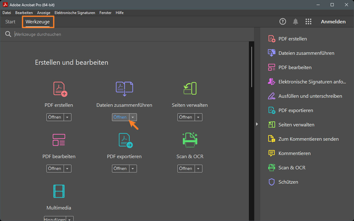 Viele PDF kombinieren mit Adobe Acrobat