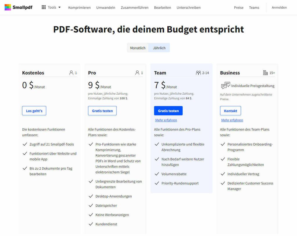 preis von smallpdf