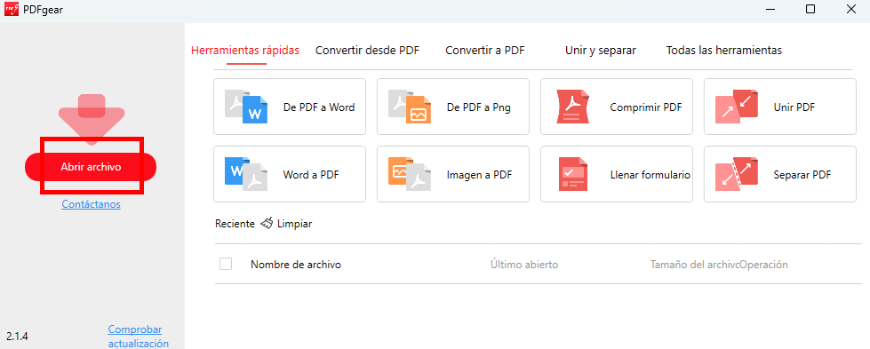 Abrir archivo PDF en PDFgear