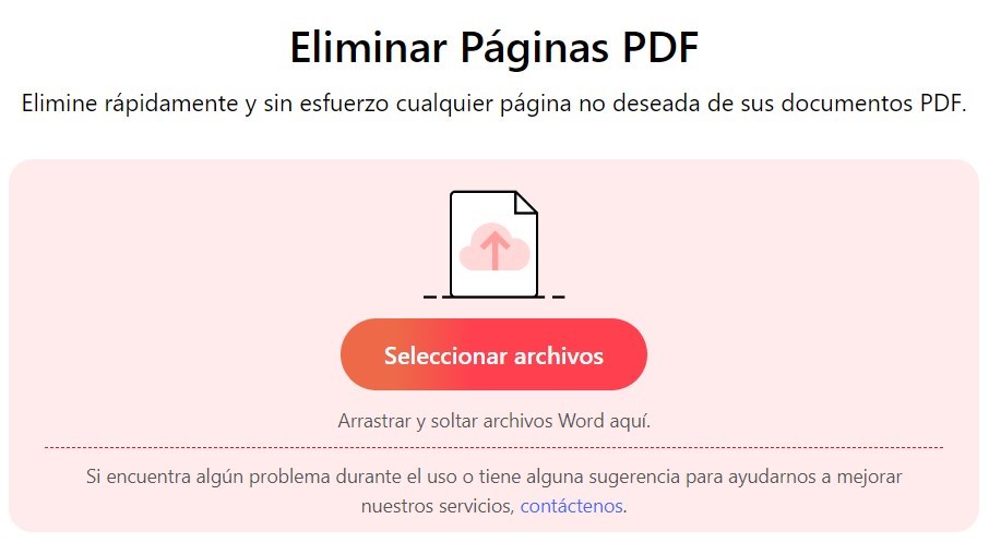 Abrir el Eliminador de Páginas de PDF en Línea