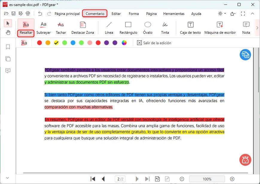 Abrir la Herramienta de Resaltado