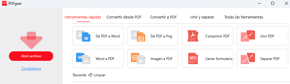 Abrir un PDF usando PDFgear