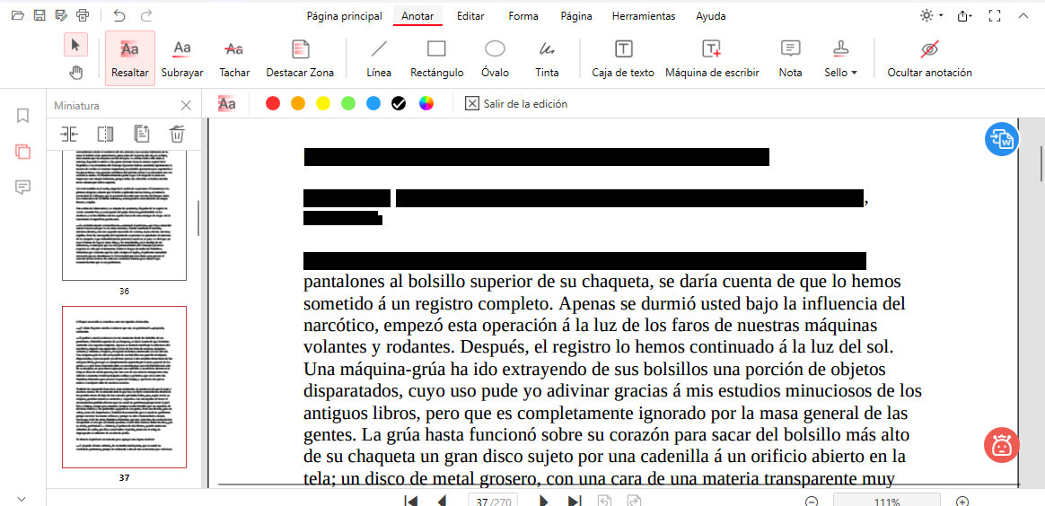 Redactar PDF con PDFgear