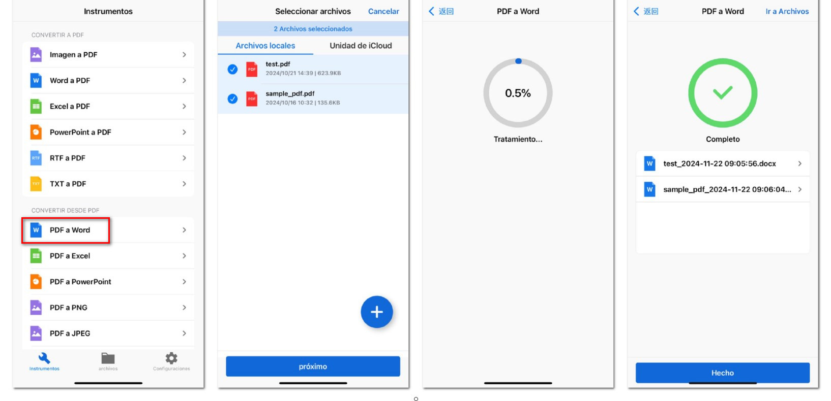 Convertir archivos PDF a Word en iPhone