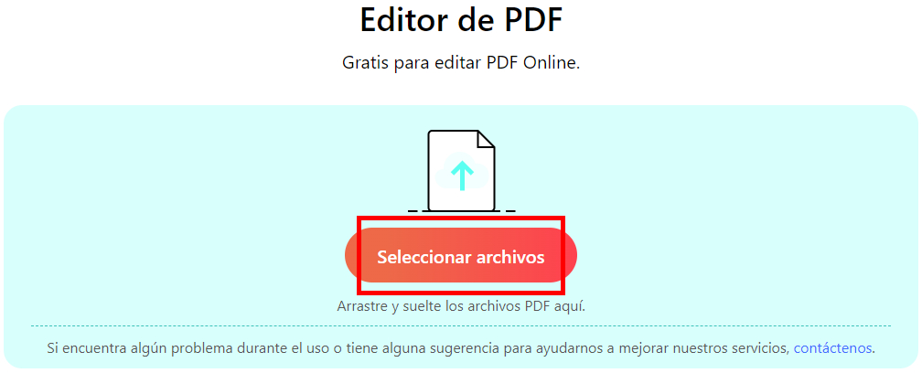 Añadir un PDF al Editor en Línea de PDFgear