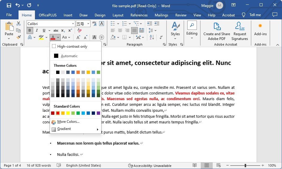 Cambiar el Color del Texto en Word