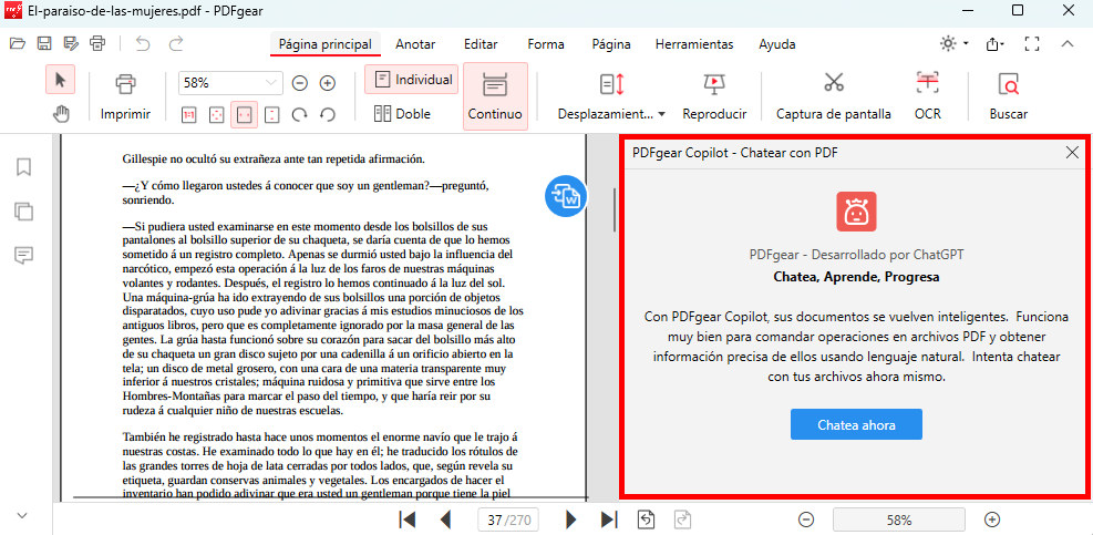 Chateando con PDF con PDFgear