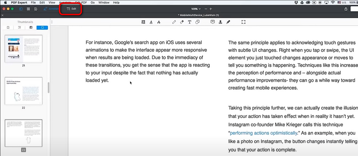 Ir al modo de edición