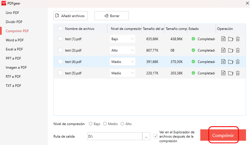 Comprime Archivos PDF por Lotes sin Conexión
