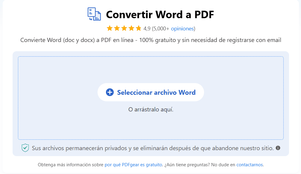 Convertir Word a PDF en línea gratis
