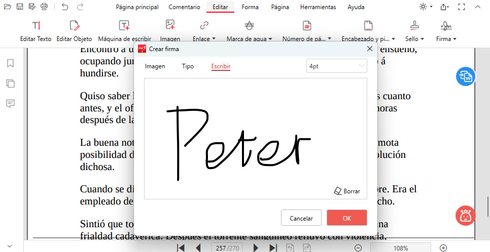 Crear una firma manuscrita digitalmente