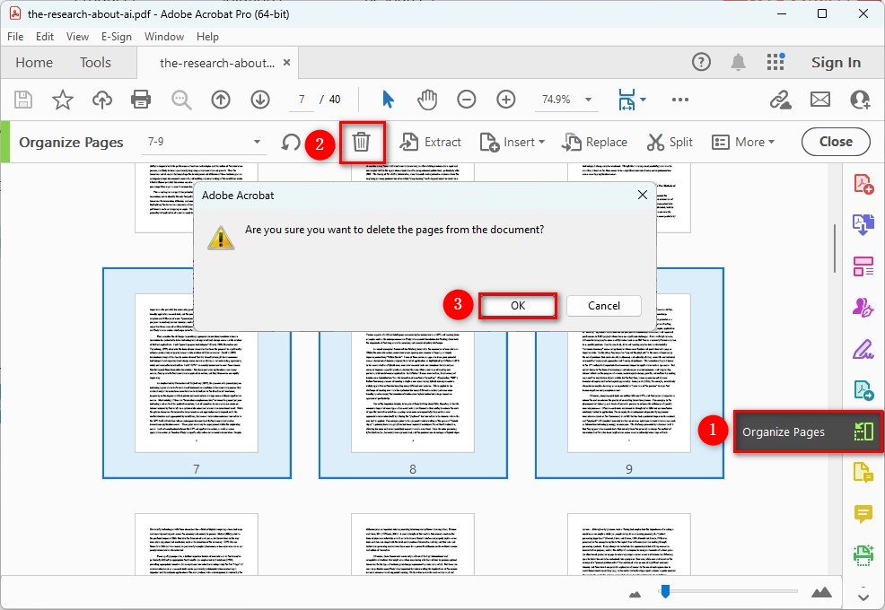 Eliminar Páginas de un PDF en Acrobat