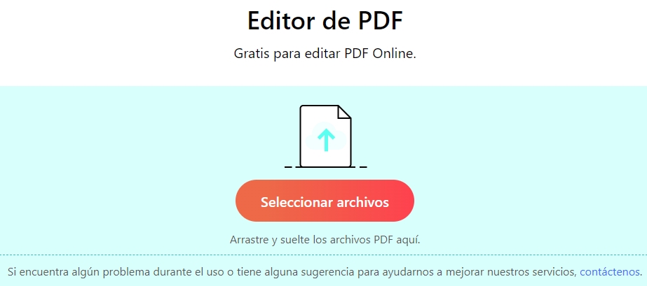 Selecciona un PDF y súbelo al Editor en Línea de PDFgear
