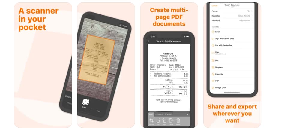 Aplicación Escáner PDF Genius Scan