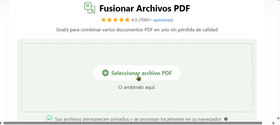 Cómo Unir PDF con el Combinador Online PDFgear