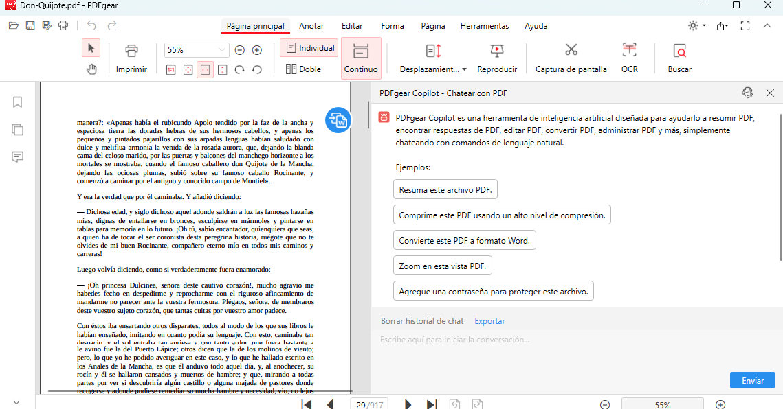 Obtener respuestas del Chatbot de PDFgear