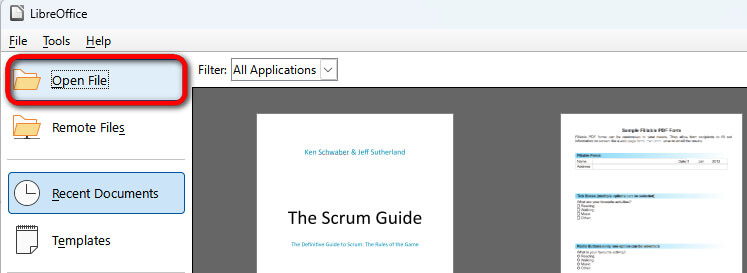 Abrir PDF en LibreOffice