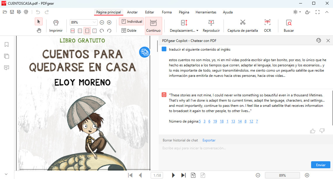 Traductor de PDF con IA de PDFgear