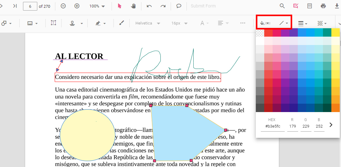 Personaliza el Color de la Caja Dibujada en PDFgear