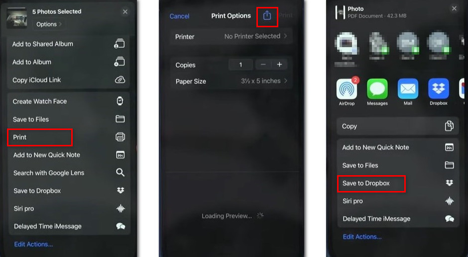 Imprimir Foto a PDF en iPhone
