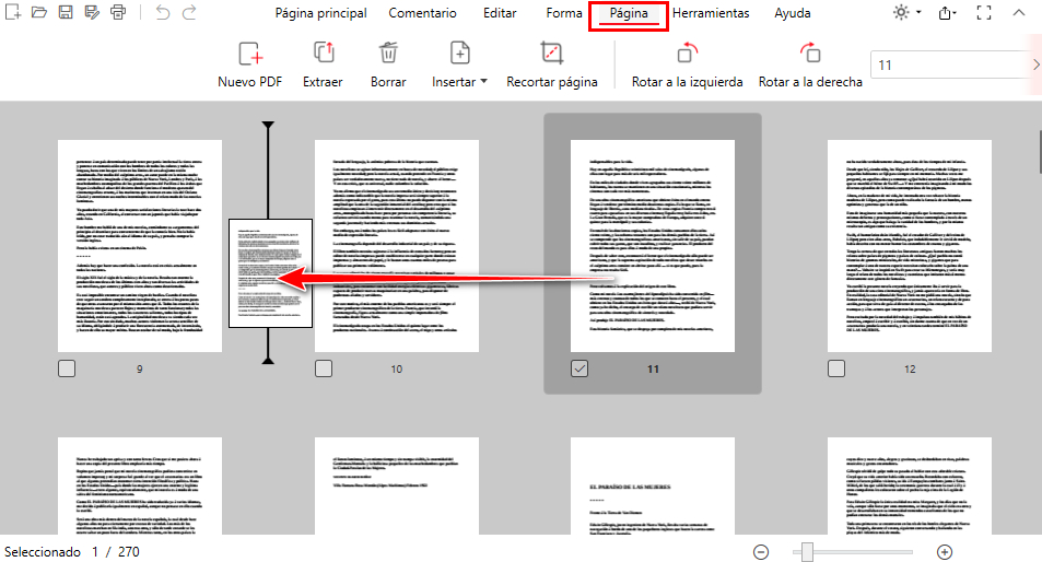 Reorganizar páginas con PDFgear