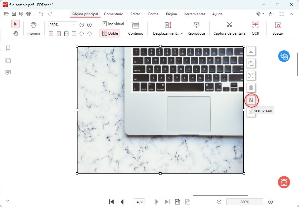 Reemplazar imagen en PDF