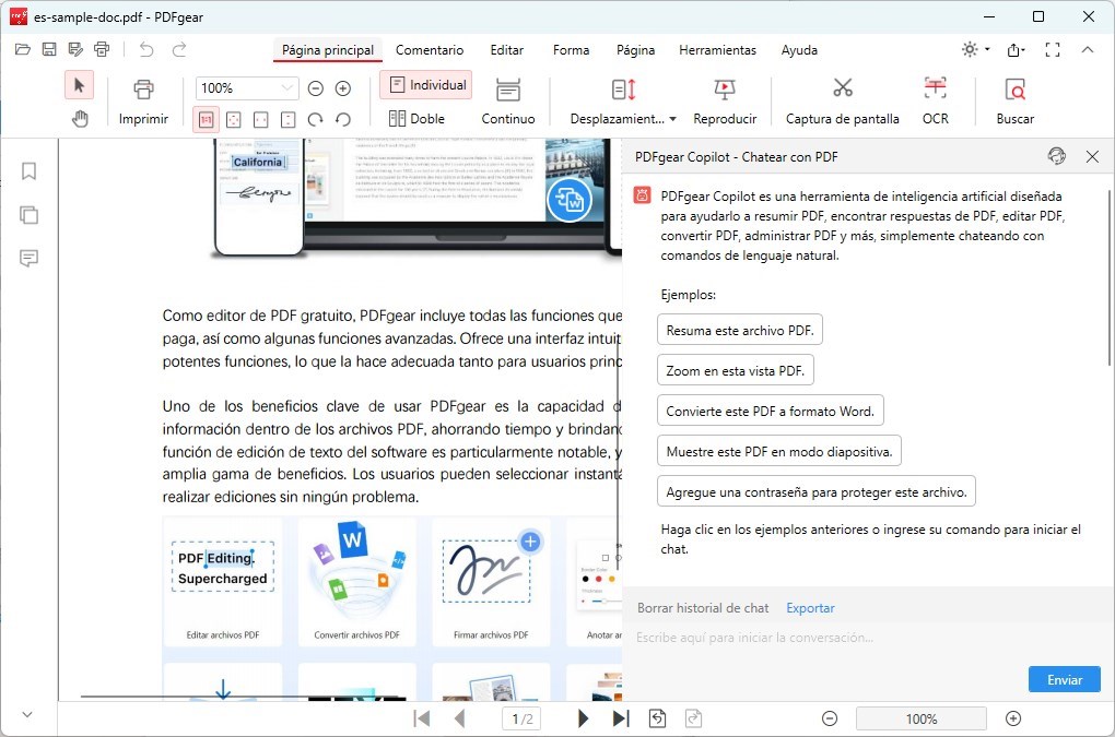 reescritor ai PDFgear