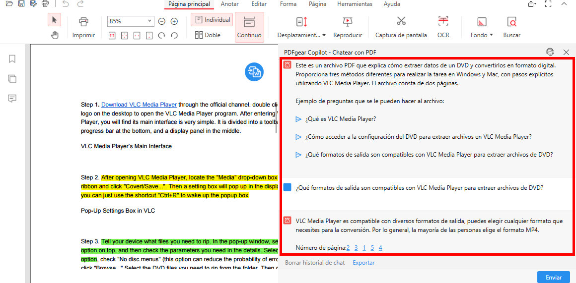 Resumir PDFs con el Chatbot de PDFgear