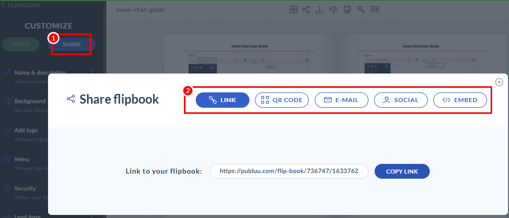 Compartir PDF en Publuu