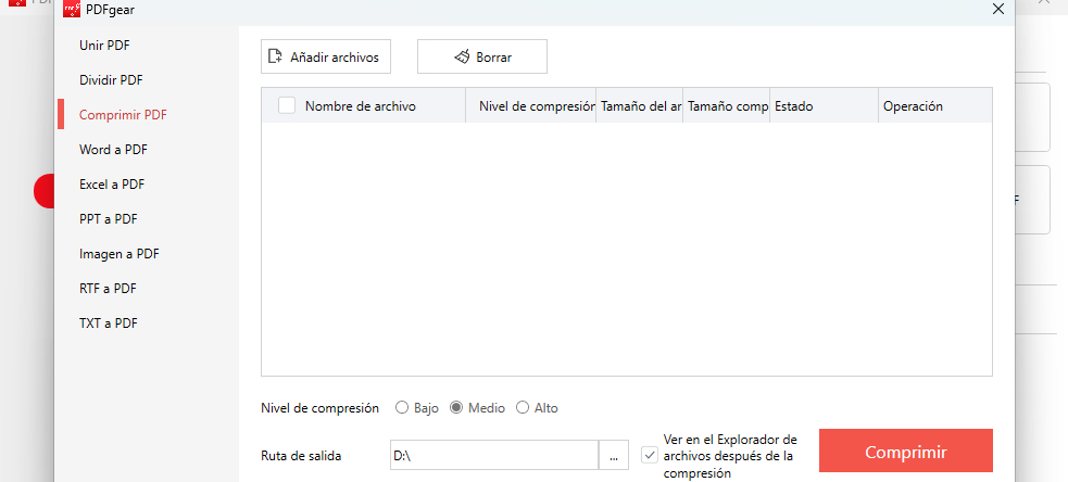 Subir Archivos PDF para Comprimir