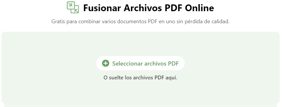 Subir el PDF al Fusionador en Línea