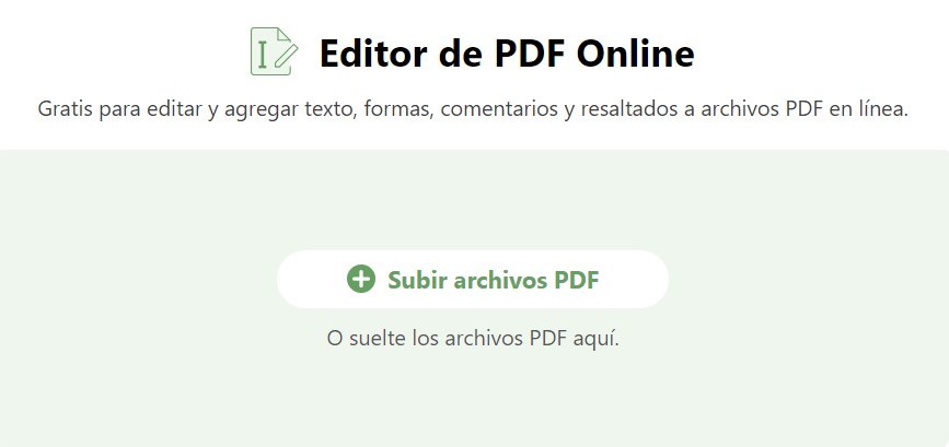 Subir PDF al Editor en Línea