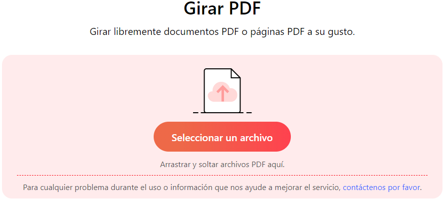 Subir Archivos PDF al Rotador de PDF en Línea de PDFgear