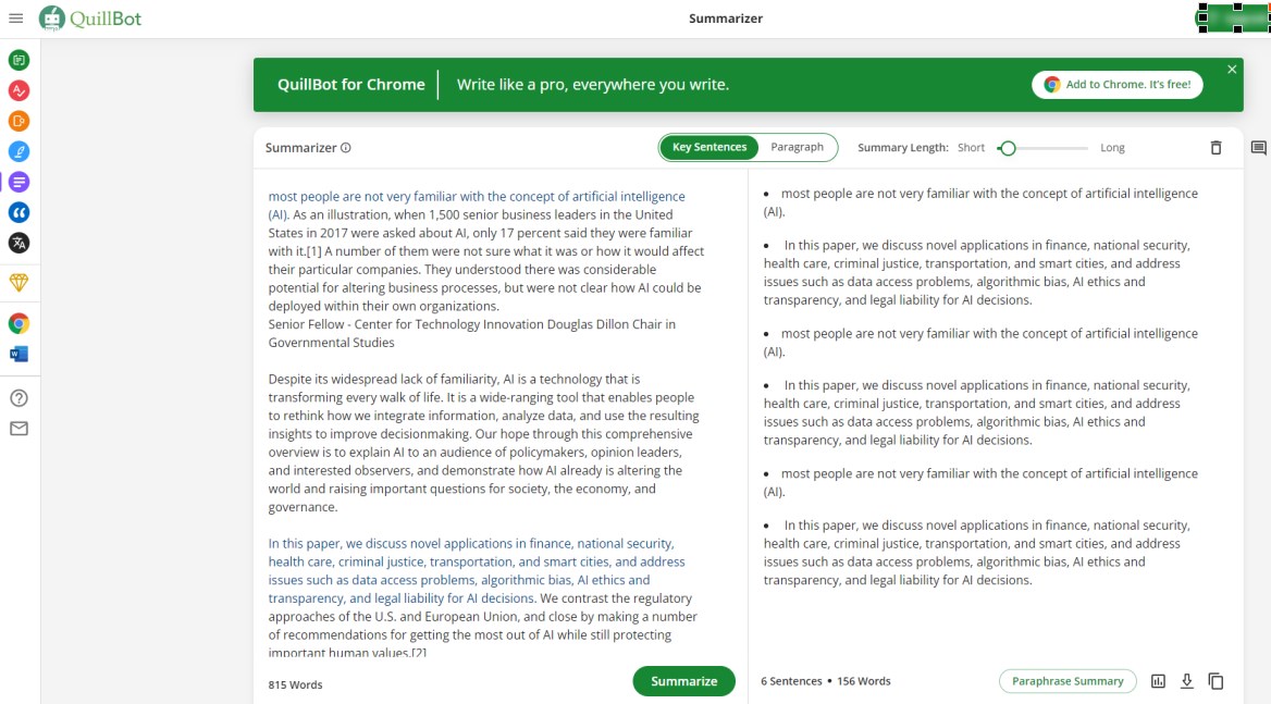 Resumir un artículo de investigación con QuillBot