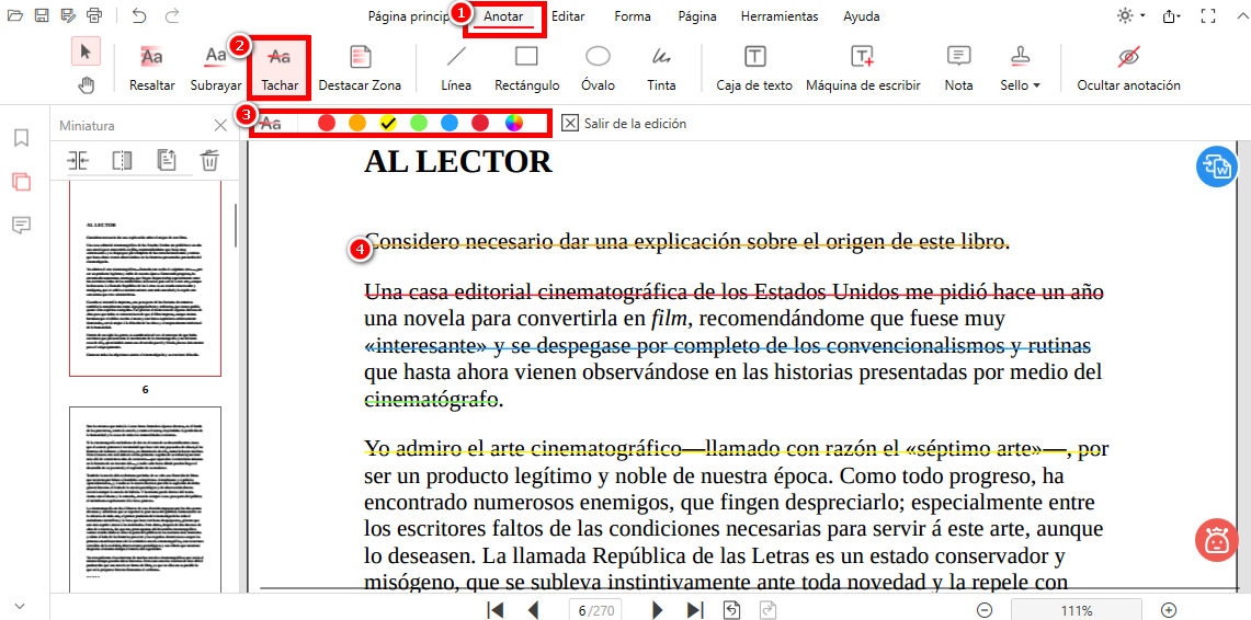 Tachar PDF en PDFgear