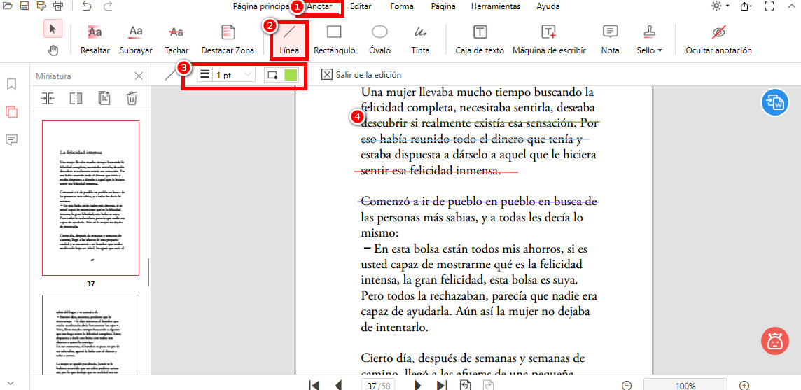 Tachar el PDF Escaneado