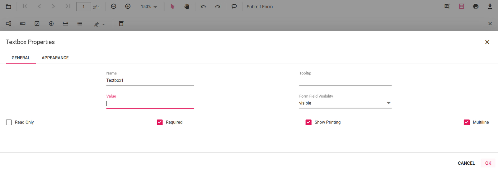 Propiedades del cuadro de texto