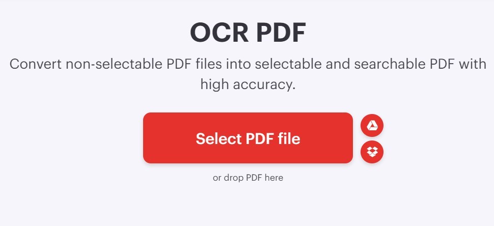 Subir un PDF Escaneado a la Herramienta OCR de iLovePDF