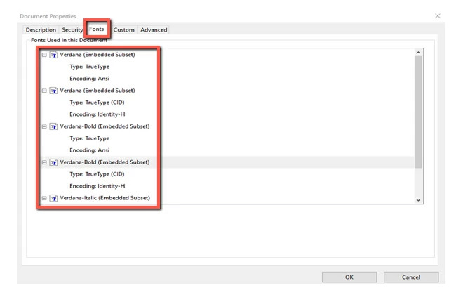 Verificar los Nombres de las Fuentes en Adobe