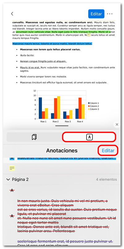 Abrir el panel de anotaciones