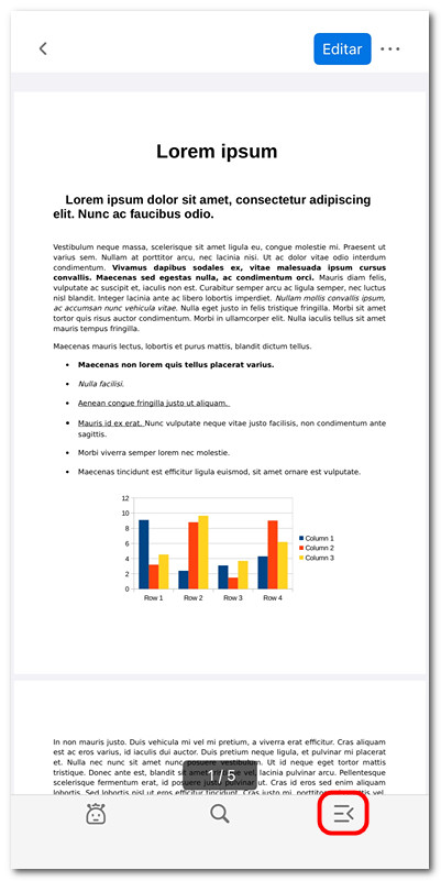 Abrir el panel de marcadores y anotaciones