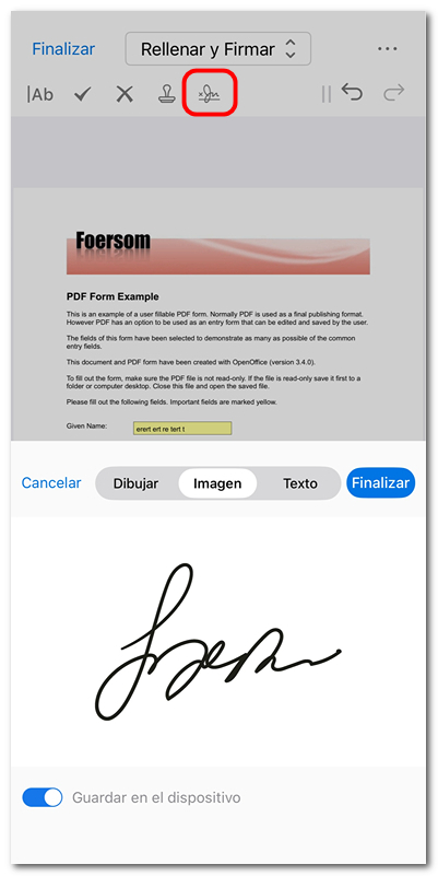Añadir firma al PDF