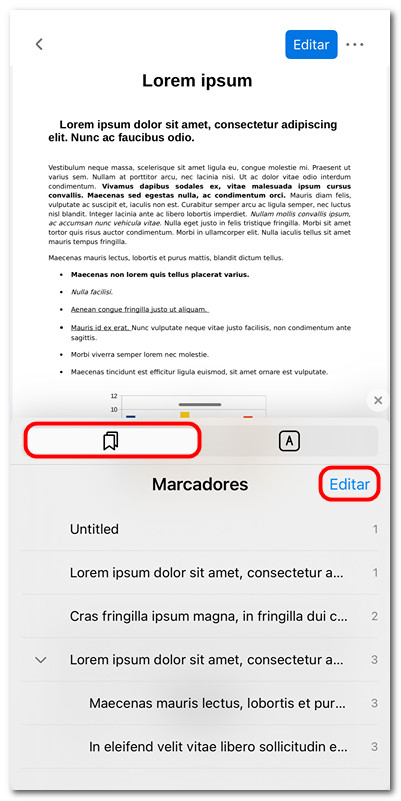 Comprobar y editar los marcadores